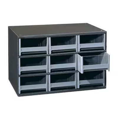Akro-Mils 19909 Steel, Polystyrene, Drawer Bin Cabinet, 11 In D X 11 In H X 17