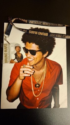 Bruno Mars 24K Magic Tourbook + pass & lanyard XXIV Magic Tour book pass