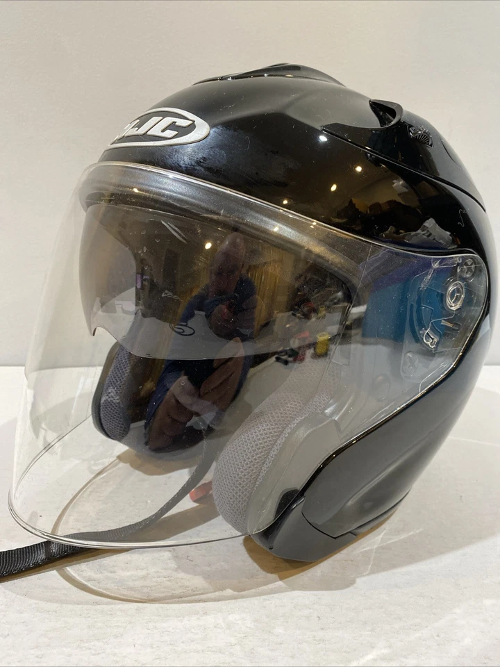 HJC FG-Jet Open Face Motorcycle Helmet With Shield Black Sz S 6 7/8-7 In w/Bag Foto 2 de 4