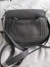 Marc Jacobs New York Grey Leather Crossbody Bag Adjustable Strap🩶