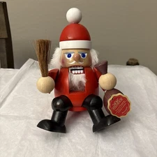 STEINBACH CHUBBY SITTING SANTA BROOM BRISTLES / BOTTLE 8"  NEW GERMANY