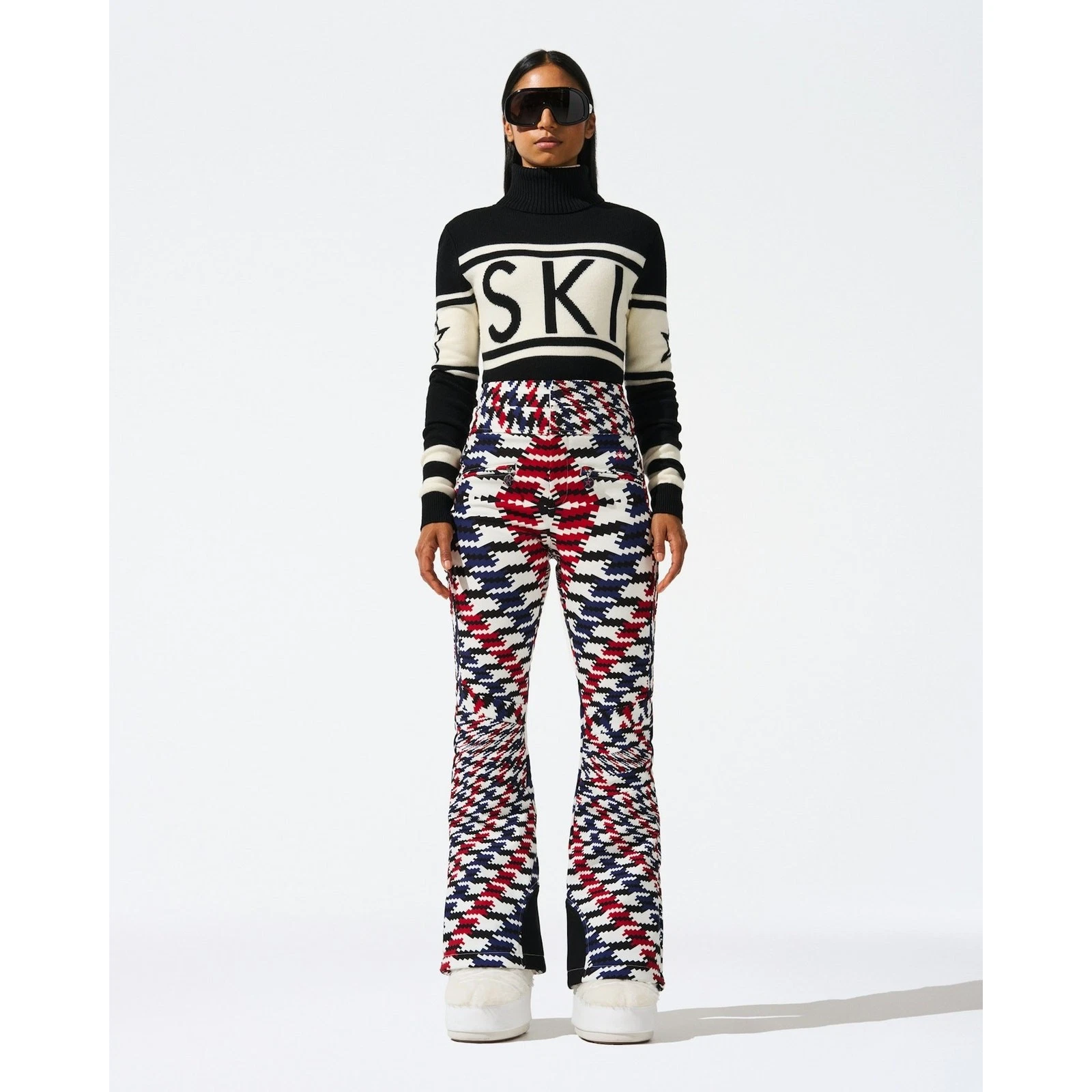 Perfect Moment Twisted Houndstooth High-Waist Aurora Flare Ski Pant XL