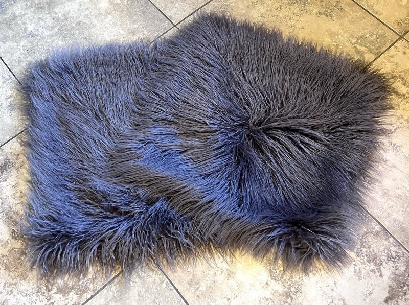 2 Koolaburra UGG Faux Fur Long Shag Throw Pillow Cover Set 20” Gray / Amethyst