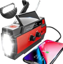 Emergency Crank Weather Radio, 4000mAh Solar Hand Crank Portable NOAA AM/FM USB