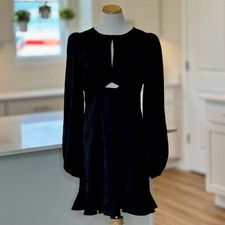 ASTR the Label | Black Front Twist Flora Satin Mini Dress