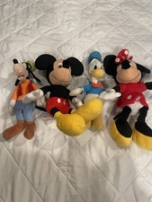 disney mickey mouse character stuffedanimals lot of 6 mickey minnie goofy donald