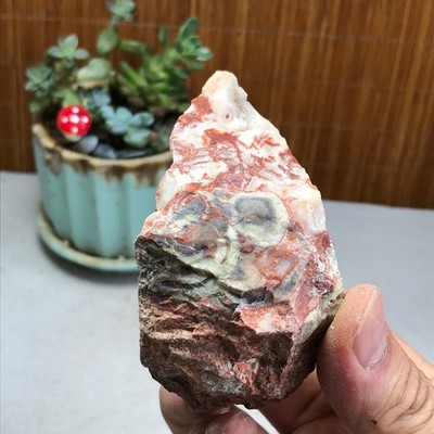 Natural Indonesian Bloodstone agate Crystal rough original Specimen 134g A5982