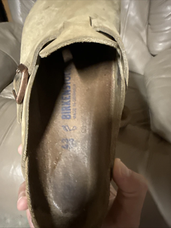 Birkenstock Boston 43 M Taupe Brown Leather Clog - Image 4 of 4