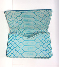 Card Case Leather Magnetic Closure Hard Case Business Credit Cards BLUE