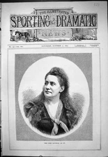 Original Old Antique Print 1877 Portrait Beautiful Woman Miss Rose Leclerco Liz