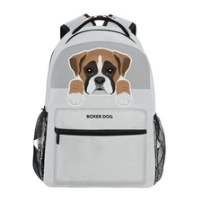 Dog pattern Backpacks for Girls Boys Kids Women Men Boxer Dog School Book Bag...