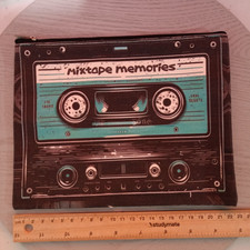 Retro Cassette Tape Zip Cosmetic Makeup Bag Case Travel Pouch Gift AUS Free Post