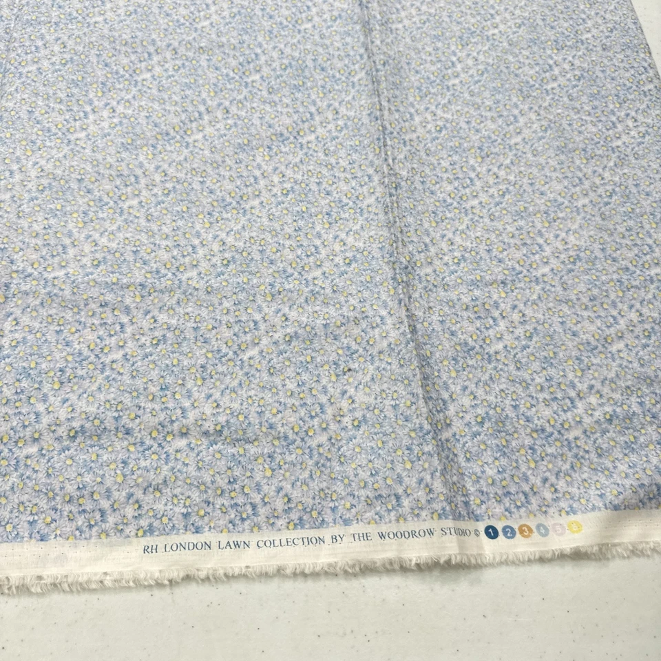 RH london woodrow studio fabric blue daisy floral quilting cotton 43x73 2 yr - Image 2 of 4