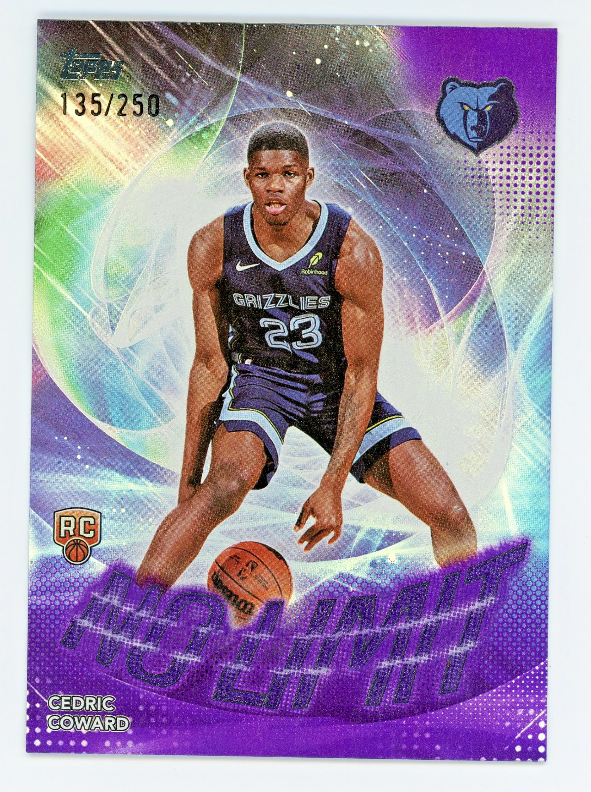 Cedric Coward 2025-26 Topps #NL-11 No Limit Purple Rainbow #135/250