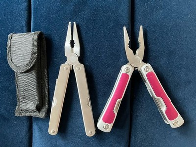 2 Multitool Werkzeug (kein Leatherman) - Taschenmesser - mit Etui