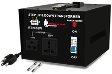 2000 Watt Voltage Converter Transformer - Heavy Duty Step Up/Down AC 110V/120...