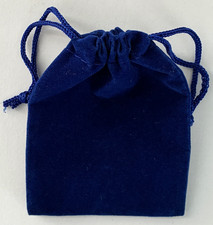 Velvet Cloth Jewelry Bags, Small Drawstring Pouches, 3X4 Inch, 100 Pieces, Blue