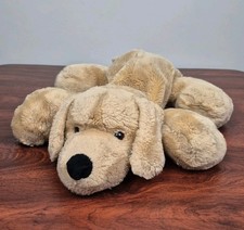Unbranded Tan Laying Puppy Dog Plush Labrador Retriever Golden Black Nose Floppy