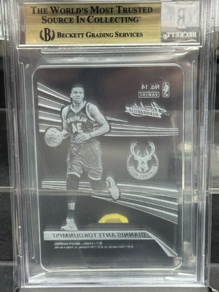 2017 Panini Absolute Giannis Antetokounmpo Memorabilia Glass BGS 9.5 Gem Mint - Image 2 of 2