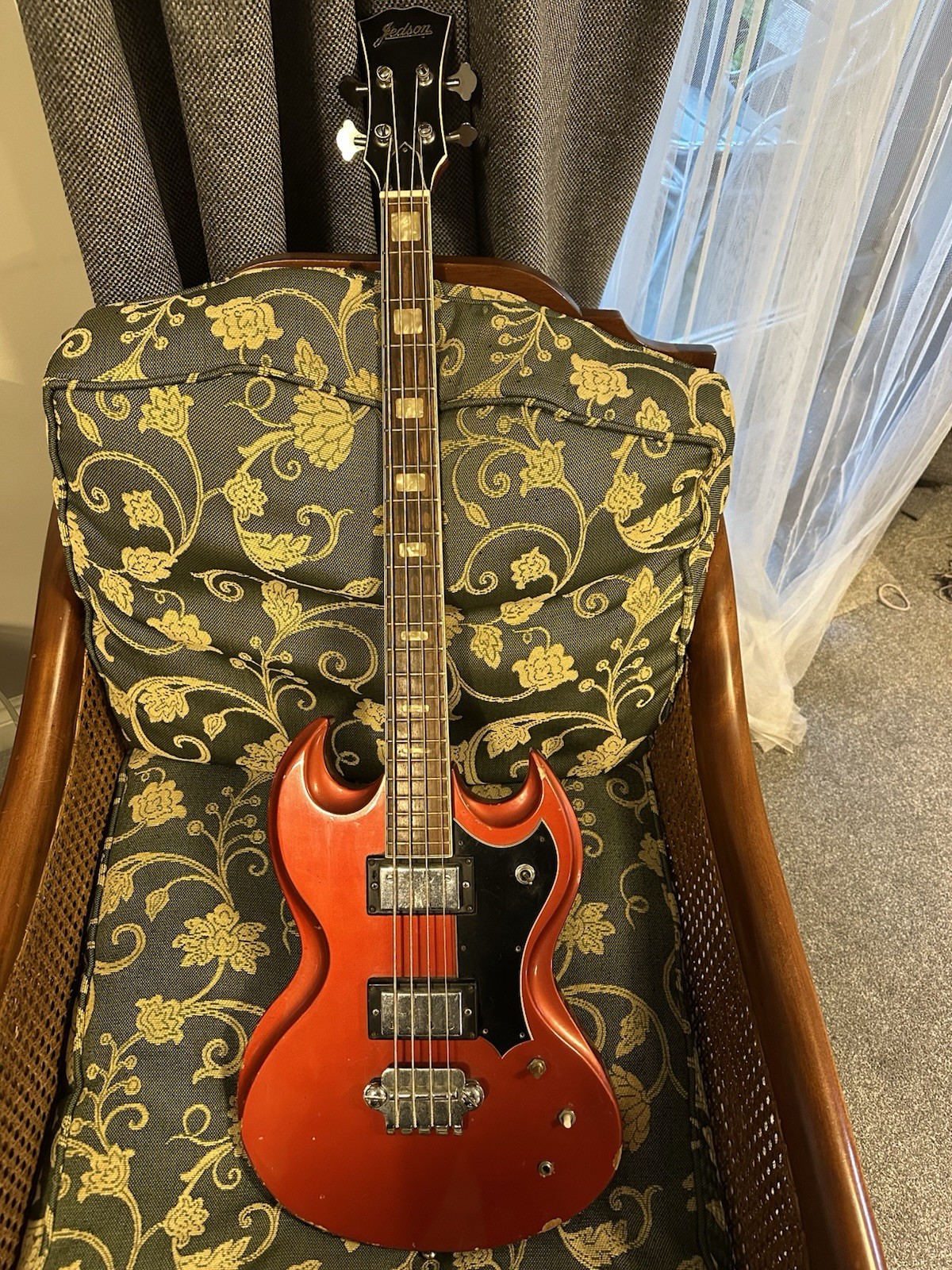 Vintage Jedson SG Bass MIJ Japan 1970s Short Scale EB-3 Style