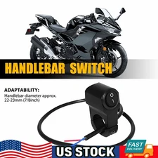 7/8" Motorcycle Handlebar Mount ON-OFF Switch 12V For Headlight Fog Light Lamp