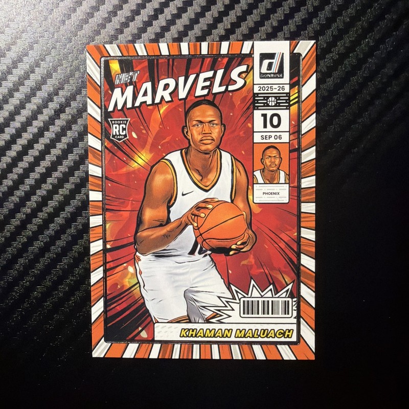 Khaman Maluach 2025-26 Panini Donruss Basketball Net Marvels [RC] Card #17 Suns