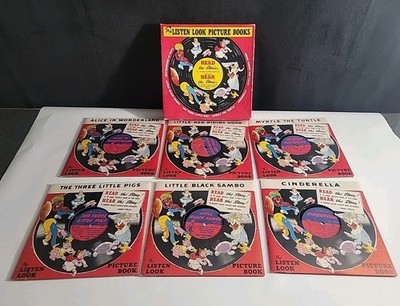  1941 Look Listen Picture Book  Music Children's Stories,Boxed Set Of 6