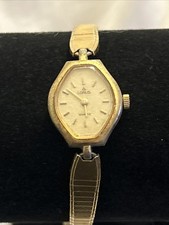 Vintage LORUS Gold Tone Womens Wristwatch Watch Quartz Analog w/ Safety Chain