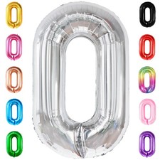 KatchOn Silver Number 0 Balloon 40 Inch