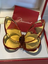 Baccarat French Crystal Papillon Lucky Butterfly in TOPAZ W/ Box & Labels