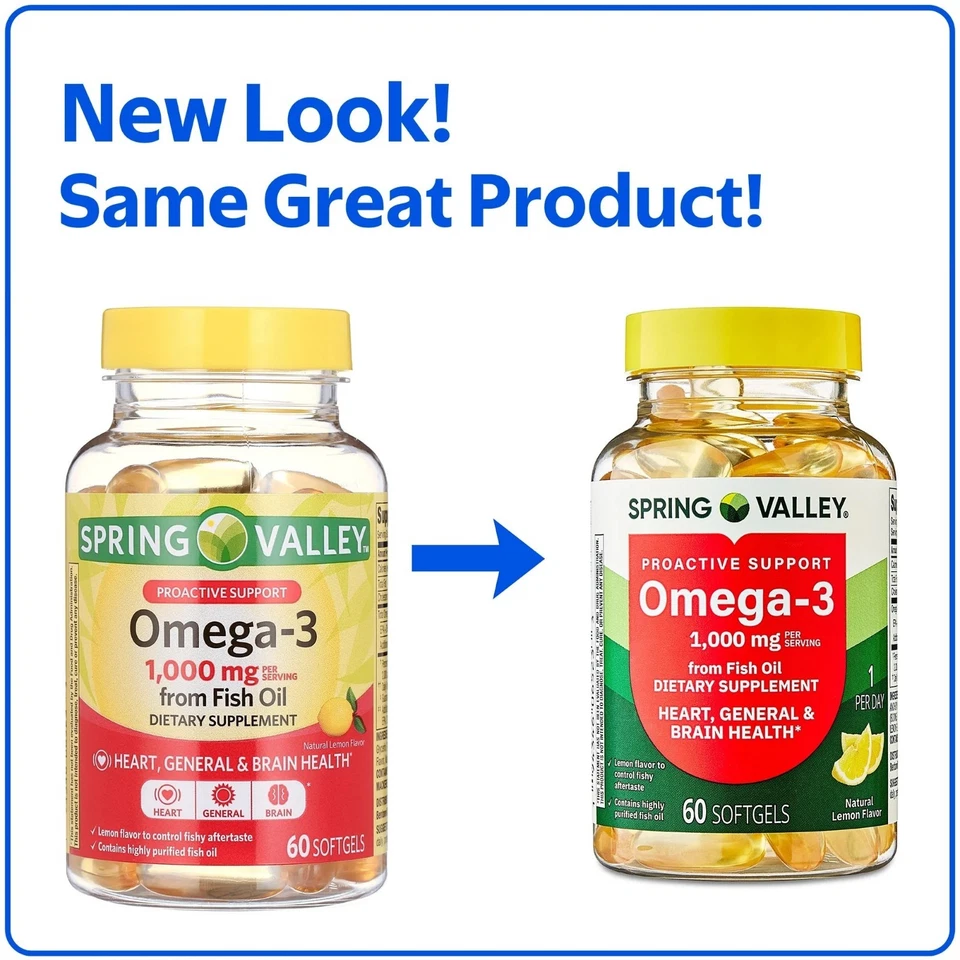 Spring Valley Proactive Support Omega-3 Fish Oil , 1000 mg, 60 Softgels - Image 3 of 4