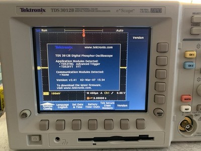 84 use-hours Calibrated Tektronix TDS 3012B Digital Oscilloscope 100MHz  2CH