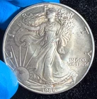 1986 American Silver Eagle 1oz .999 Fine Silver BU First Year Toned Raw Coin