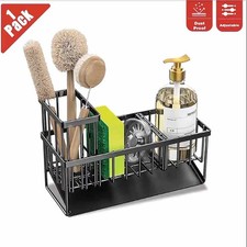 Kitchen Sink Caddy, Sponge Holder and Sink Organizer with Brush Holder