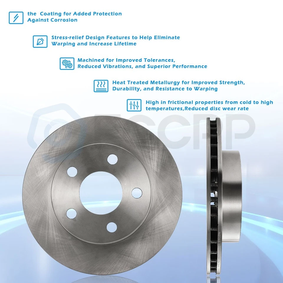 Front Rear Brake Discs Rotors For 2005-07 Chevrolet Cobalt 2.0L - Изображение 2 из 4