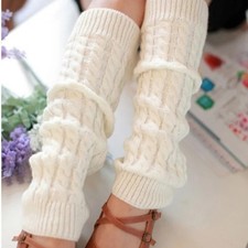 Women Crochet Knit Leg Warmers Knee High Winter Boot Socks Soft Stretch Warm