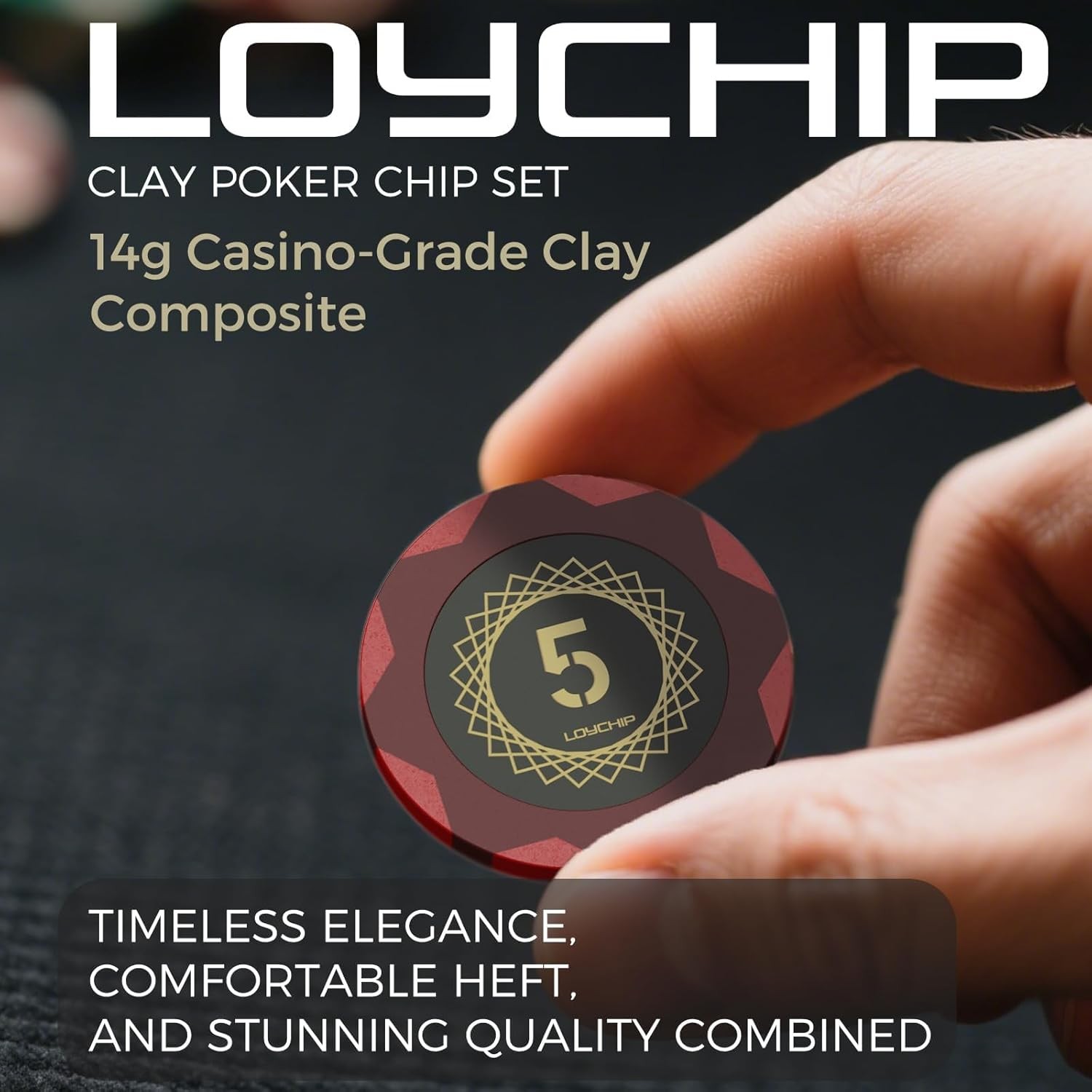 200-Piece Clay Poker Chip Set - 14g Numbered Chips, 200 Chips With Numbers 