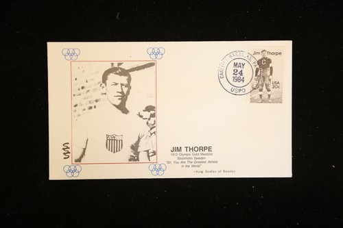 US COVER JIM THORPE STOCKHOLM OLYMPICS GOLD MEDALIST FDC SCOTT 2089 HAND CANCEL