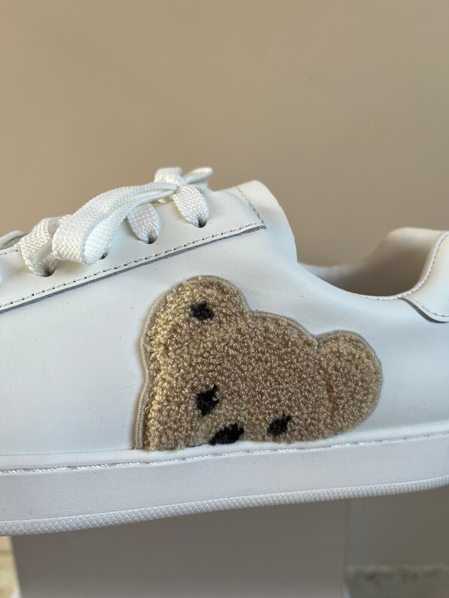 Palm Angels Teddy Bear Tennis Sneaker in White/Brown, BNIB 40
