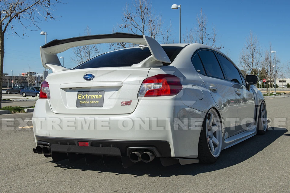 Extensión de alerón de aleta de correa trasera estilo pista para Subaru WRX STi EOS 15-21 Foto 3 de 4