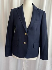QMack Womens Navy Blue 2-Button Blazer, Size 6