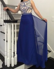 Brand New Beaded Royal Blue Long Prom Dress Pageant Formal Gown