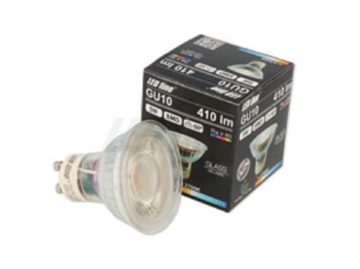 1x Warmweiß 5W Glass LED GU10 2700K 50° 410lm 220-260V Leuchtmittel Glass Schutz