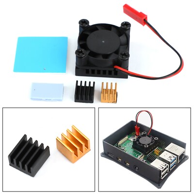 Einzellüfter Kühlkörper Ventilator Kühler Kit für Raspberry Pi 4 Modell 4B 3B+