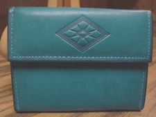 Vintage Hunter Green Amity Cowhide Women’s Small Wallet ID Photo Holder      944