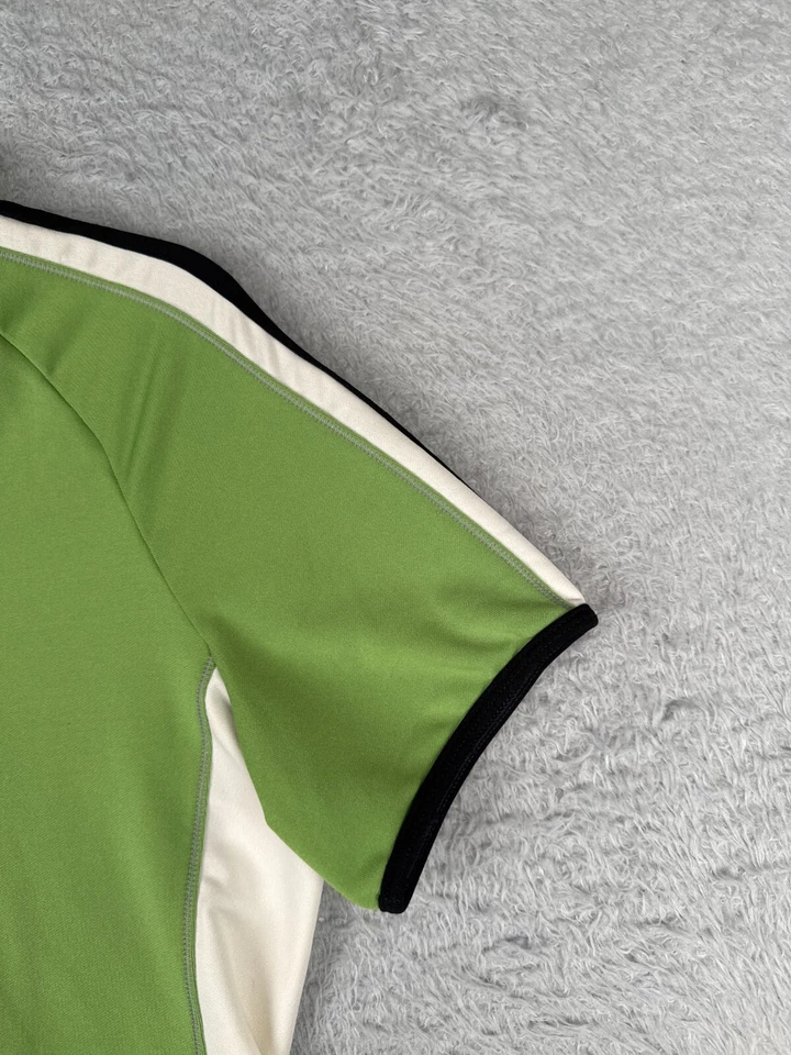 Jersey de ciclismo Shebeest para mujer grande verde blanco 1/2 cremallera manga corta poliéster Foto 2 de 4