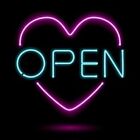 14"x10" Heart Open Acrylic Neon Sign Light Lamp Glass Handcraft Artwork Zs352