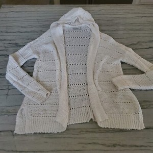 Abercrombie Kids White Crochet Open Cardigan Size 14