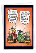 1 Funny Halloween Greeting Card - Witch Brew - Envelope Included, US-Made