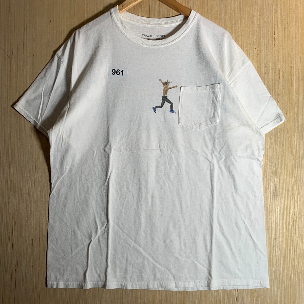 Travis Scott Virgil abloh Shirt Adult Size Extra Large White Short